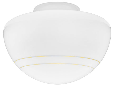 Opal With Gold Bands Glass Bowl Shade 3 1/4" Fitter