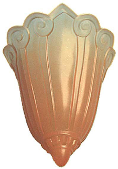 Art Deco Lincoln Fleur De Lis Orange Slip Shade