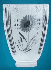 Hand Cut Glass Shade Sunflower 2 1/4" Fitter