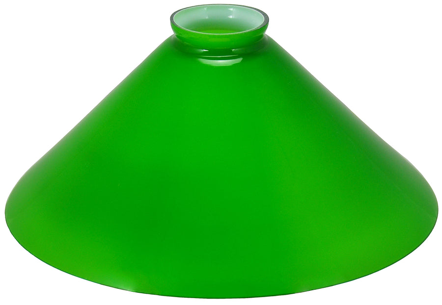 Glass Shade Recreated Green 10" Cone Shade, 2 1/4" Fitter