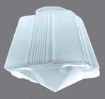 Art Deco Opal Glass Square Sided 10" Shade 4" Fitter