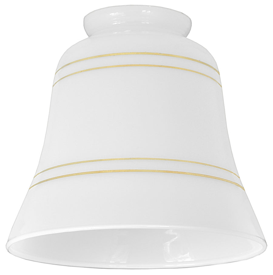 Opal With Gold Bands Glass Shade 2 1/4" Fitter