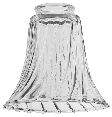 Pressed Swirled Clear Glass Shade 2 1/4" Fitter