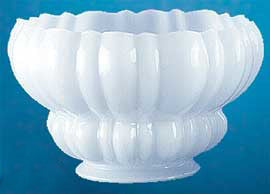Opal Glass Ribbed Gas Shade 4" Fitter