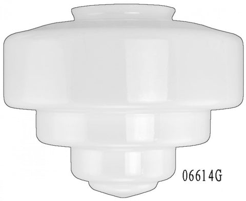 Schoolhouse Shade Stepped Opal Glass with 6" Fitter