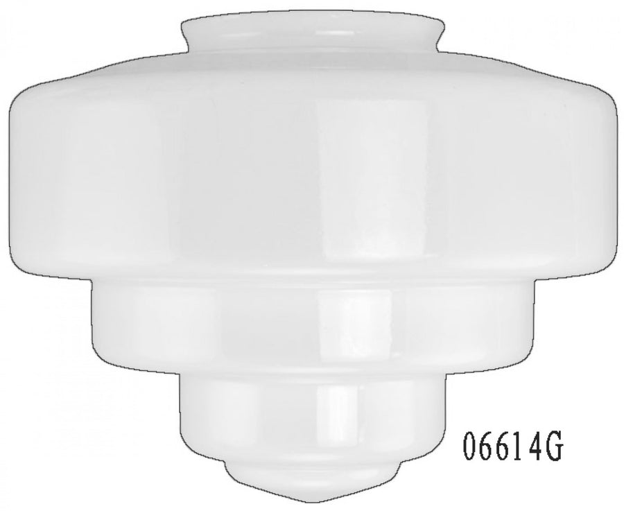 Schoolhouse Shade Stepped Opal Glass with 6" Fitter