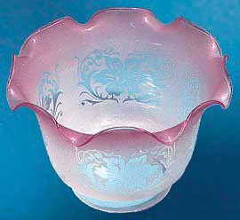 Victorian Ruby Tip Glass Gas Shade 4" Fitter