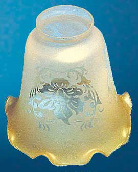 Victorian Amber Tip Blown Glass Elec Shade 2 1/4" Fitter