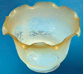 Victorian Amber Tip Glass Gas Shade 4" Fitter