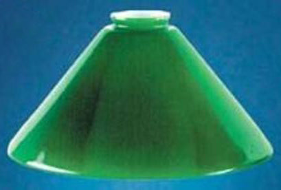 Victorian 13.5" Diameter Green Trumpet Shade 4" Fitter