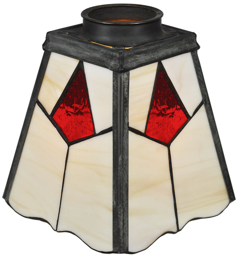 Arts & Crafts Stained Glass Shade 2 1/4" Fitter