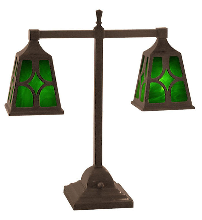 Mission Style T 2-Lamp Diamond Shade