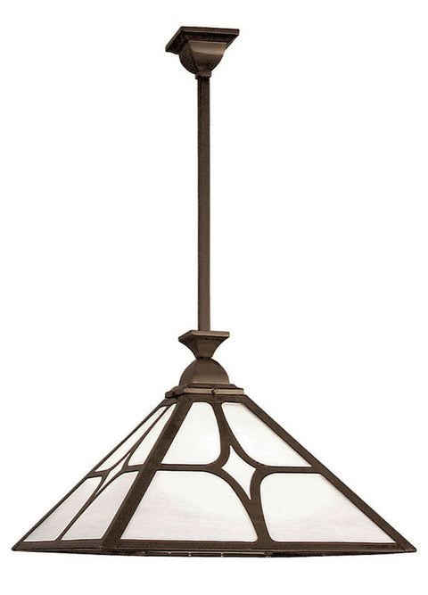 22" Wide Mission Rod Hung Ceiling Pendant Light With Diamond Shade