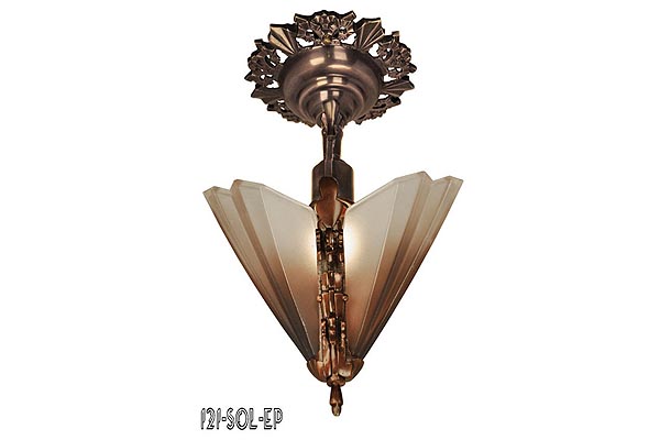 Art Deco Chandeliers Slip Shade 5 Light Soleure Series by Mid-West Mfg (123-SOL-5L) — view 3