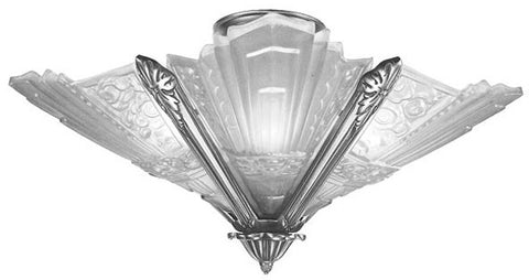 Art Deco Close Ceiling Lighting French Slip Shade Marseilles Series Chandelier in Nickel Plated
