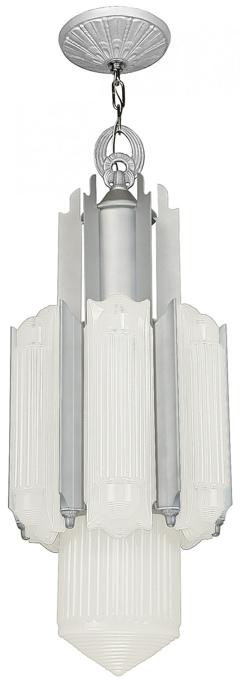 Inspired Replica of a 1933 "Streamline Deco" Chandelier or Hall Light
