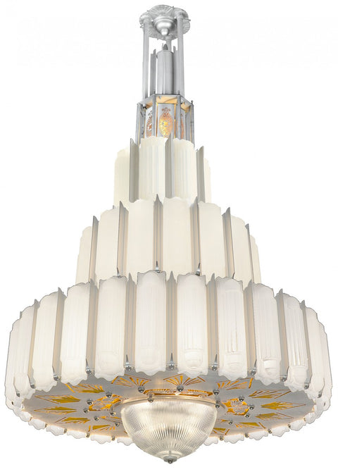 Inspired 1933 Streamline Deco Chandelier