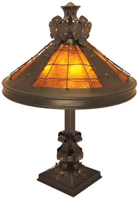 Large Arts and Crafts Table Lamp with Mica Shade