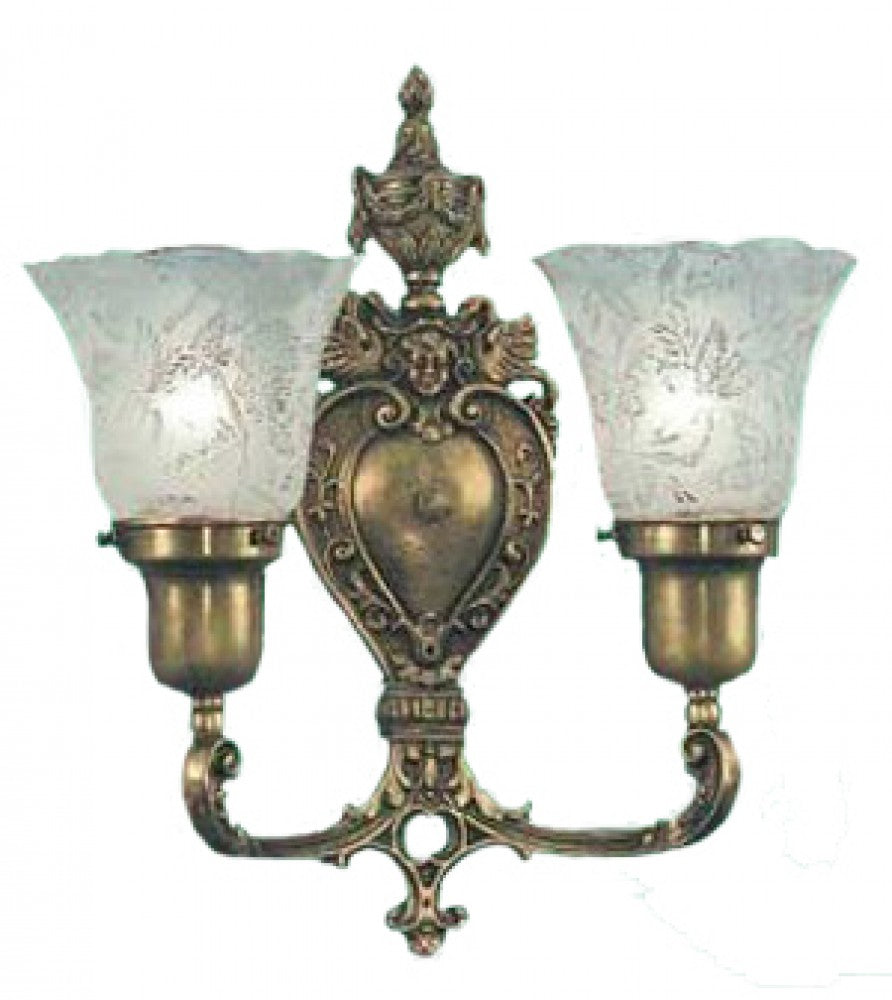 Victorian Style Double Wall Sconce 2-Arm Up Light Electric Fixture
