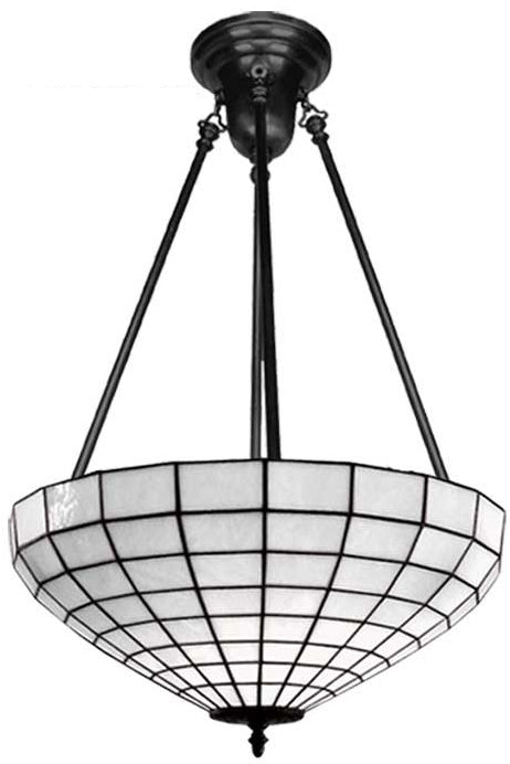 Leaded White Art Glass Shade Hanging Light (332-RB-115)