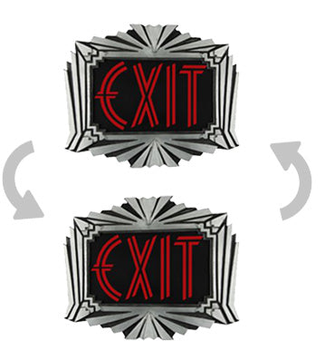 Fancy Art Deco Cast White Metal Exit Sign – Double Sided (422x-SASM-XN3NN-DS)