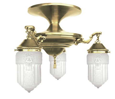 Roosevelt 3 Lamp Close Ceiling Chandelier