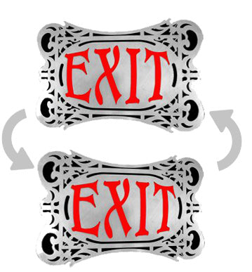 Fancy 1920's-Style Oval Aluminum Face Exit Sign – Double Sided (488x-SA-DS)