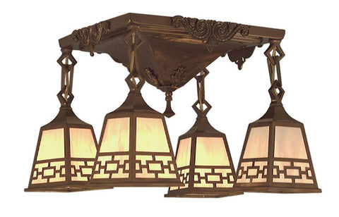 Mission 4 Arm Close Ceiling Light Chain Shade