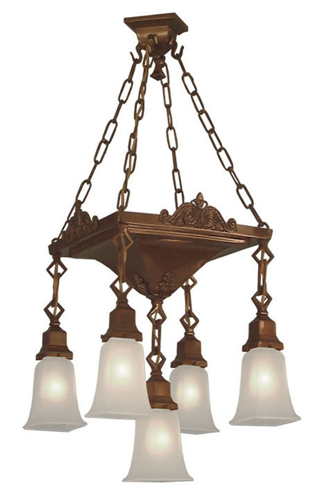 Mission 5 Light Large Pan Chandelier