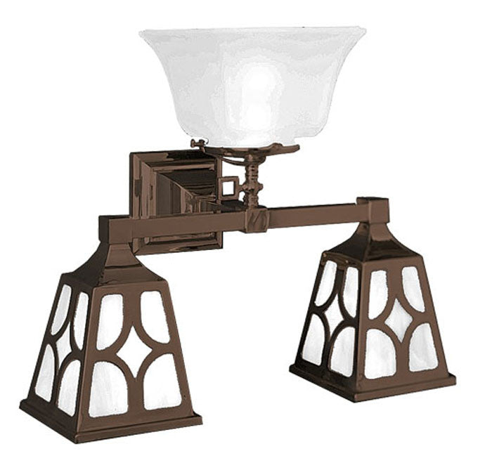 Mission Gas & Elec Triple Sconce Diamond Shade