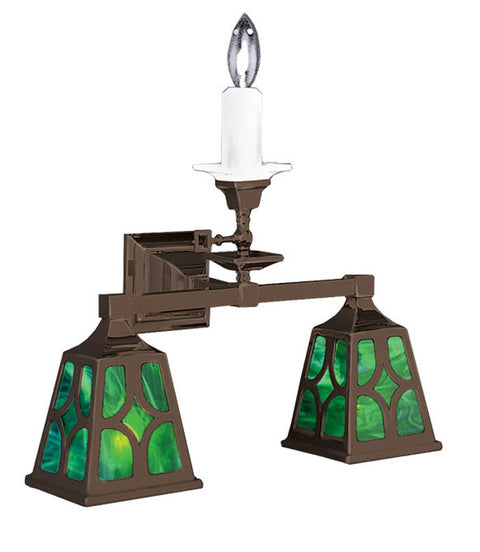 Mission Candle Sconce Triple Wall Sconce Light Diamond Shade
