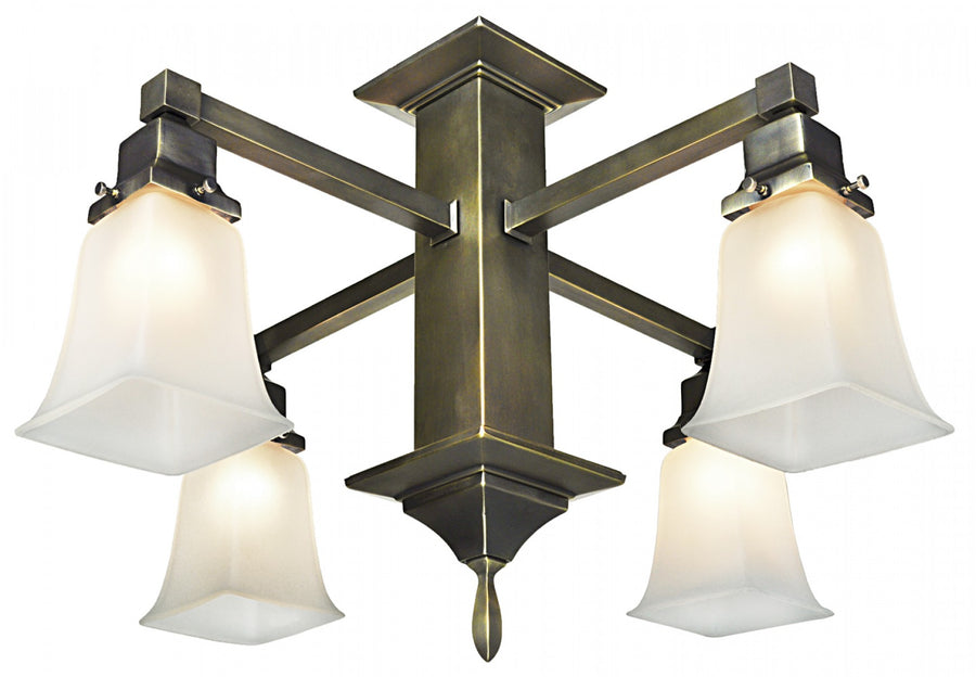 Mission Style 4 Arm Pendant Close Chandelier