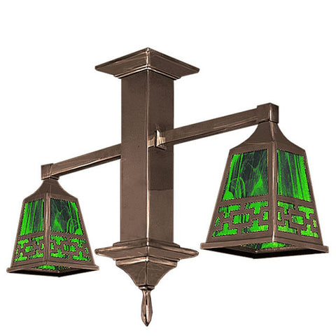 Mission Short Pendant 2 Arm Close Ceiling Light Chain Shade