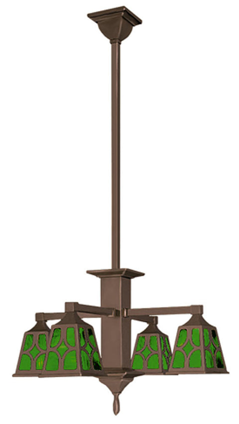 Mission 4 Arm Ceiling Pendant Chandelier J Shade