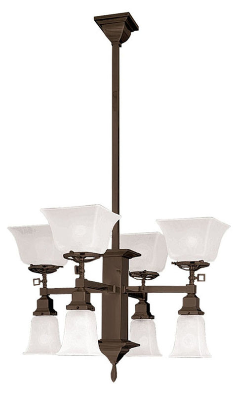 Mission Style Transitional 8 Light Chandelier