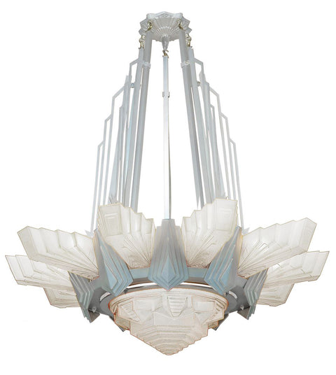 Unique LARGE Art Deco Styled Chandelier (645-DAL)