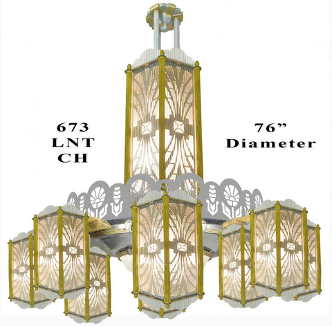 Magnificent Art Deco Commercial LED Chandelier