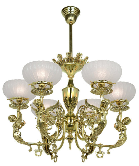Victorian Chandelier - Goddess Figural 6 Light Chandelier