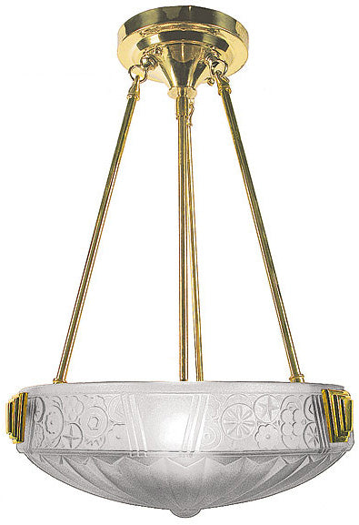 Art Deco Rodded Ceiling Bowl Fixture with and Shade (78-RDB-X)