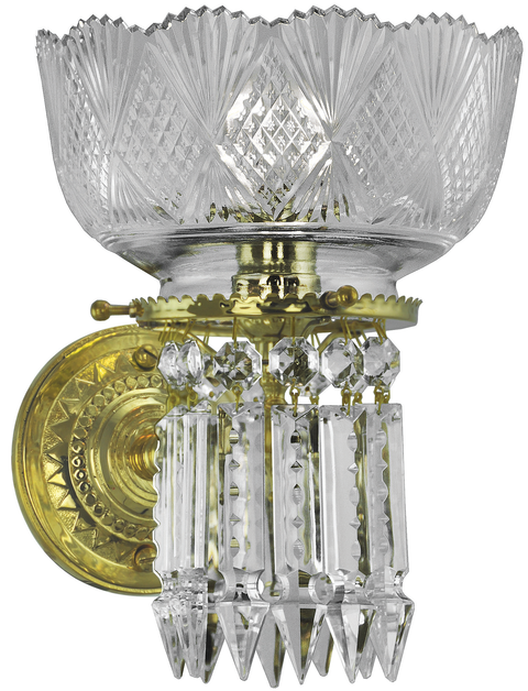 Victorian Sconce - Lead Crystal Prism Single Sconce By Oxley Giddings (946-CRS-RS)