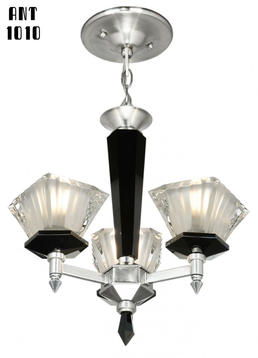 French Art Deco or Mid Century Modern Chandelier