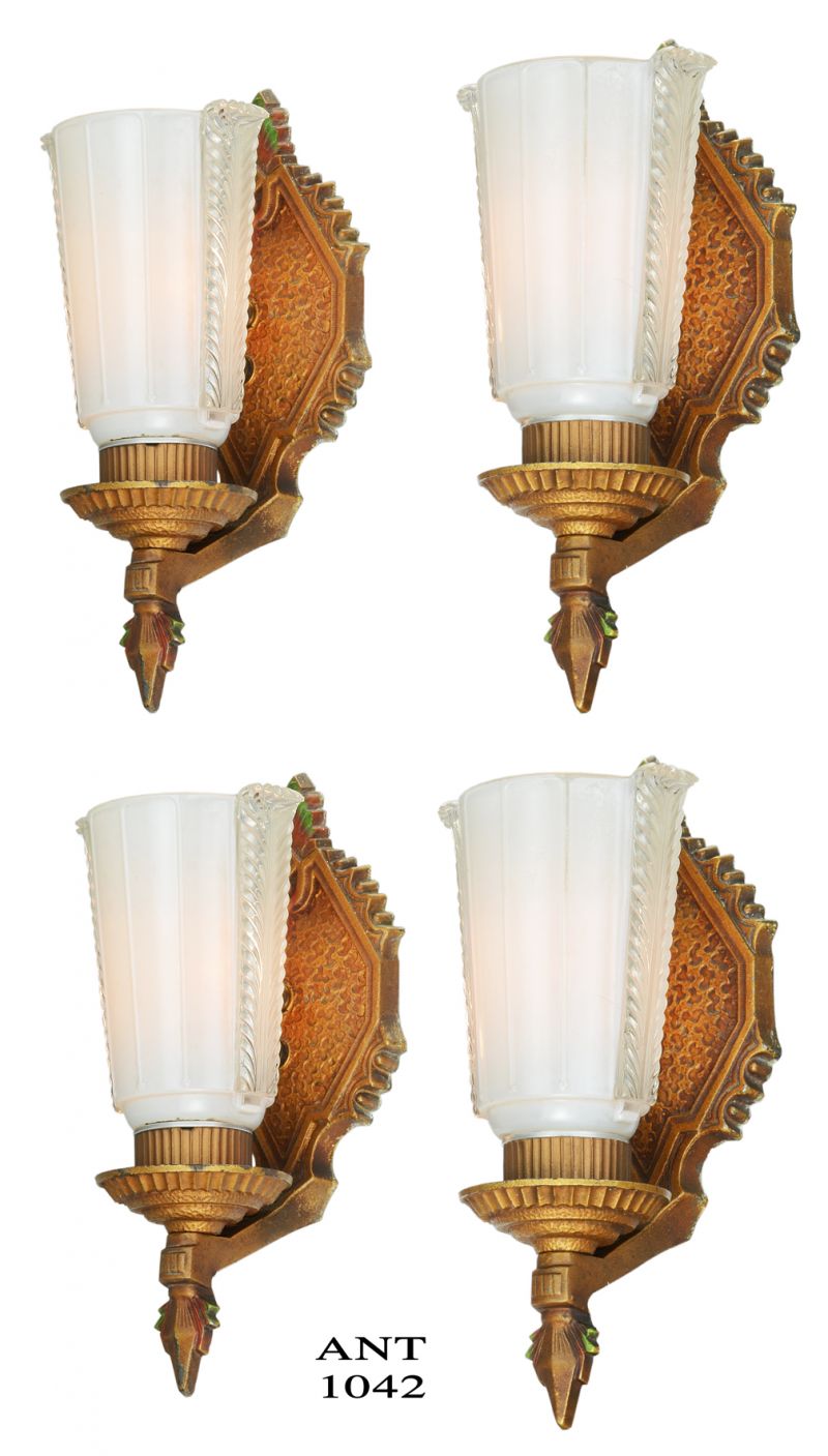 Lovely Set of FOUR 1920 Edwardian Wall Sconces