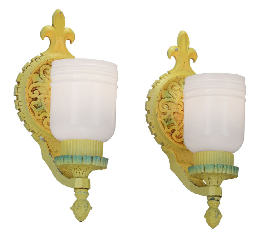 American Pair of Edwardian Art Deco Design Sconces