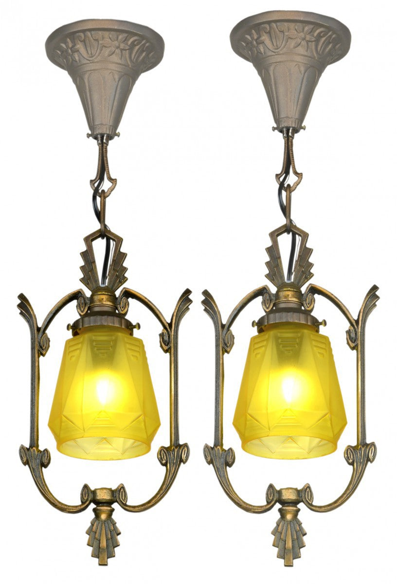 Pair of Matching Art Deco Hall Lights (sold each)