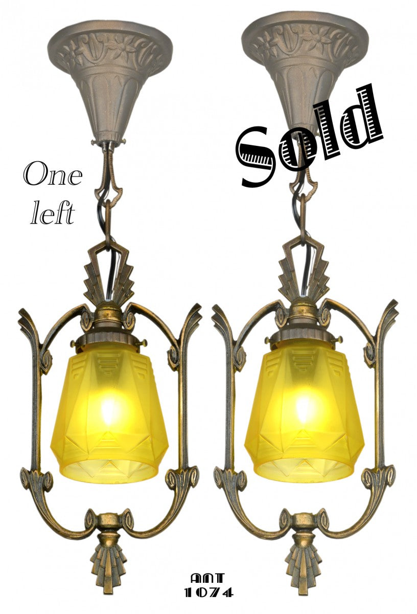 Pair of Matching Art Deco Hall Lights (sold each)
