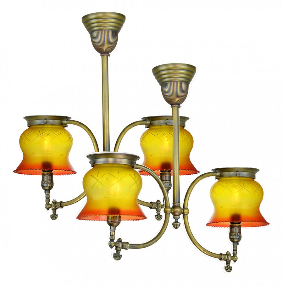 Two Near Matched Gas Two Light Hall Lights (sold each)