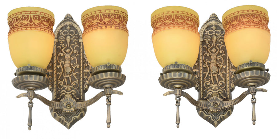 Edwardian Pair of LOVELY Double Arm Sconces