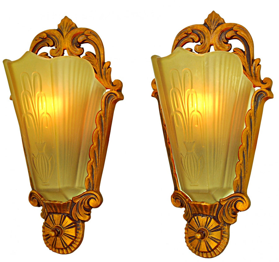 Pair of Antique Art Deco Sconces by Lincoln