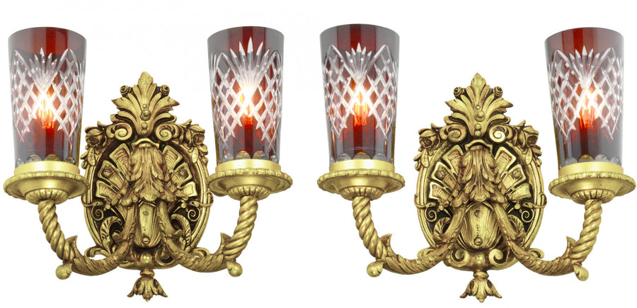 Pair of French Rococo-Style Sconces--Circa 1920