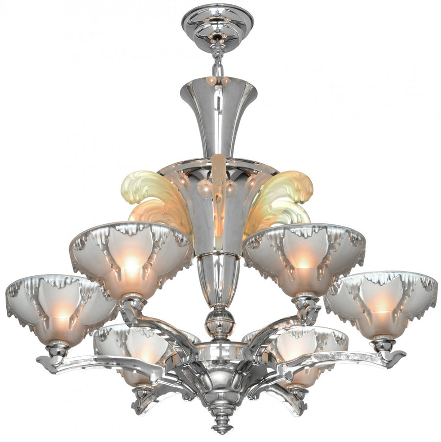 Art Deco French Chandelier by Petitot Circa 1930